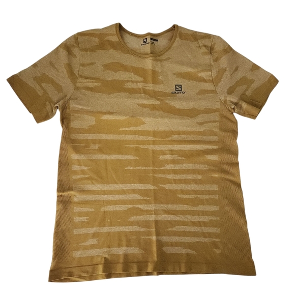 SALOMON XA Camo Performance Tee yellow mustars camo size large - Picture 1 of 10